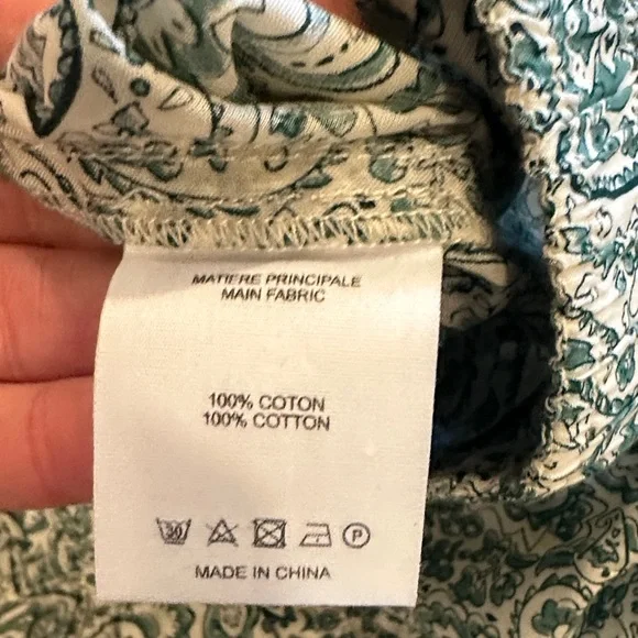 Vanessa Bruno Green Paisley Wide-Leg Pants - Picture 3 of 5